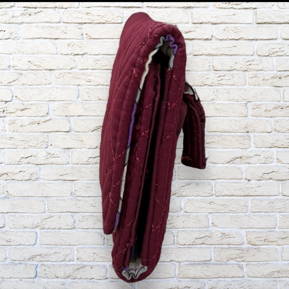 VERA BRADLEY QUILTED BURGUNDY WALLET - Picture 2 of 6
